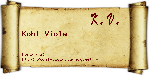 Kohl Viola névjegykártya